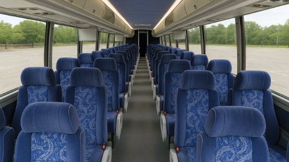 evansville 50 passenger charter bus inside