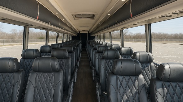 evansville 54 passenger charter bus inside