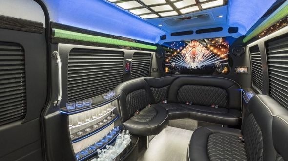 sprinter limo rental interior evansville